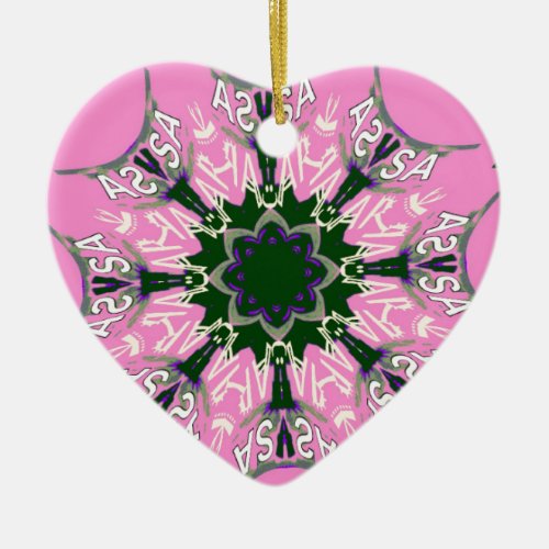 Black and pink Cute Floral Fashion design Ceramic Ornament