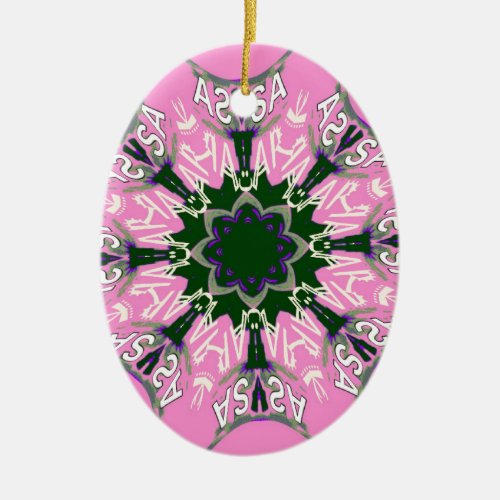 Black and pink Cute Floral Fashion design Ceramic Ornament