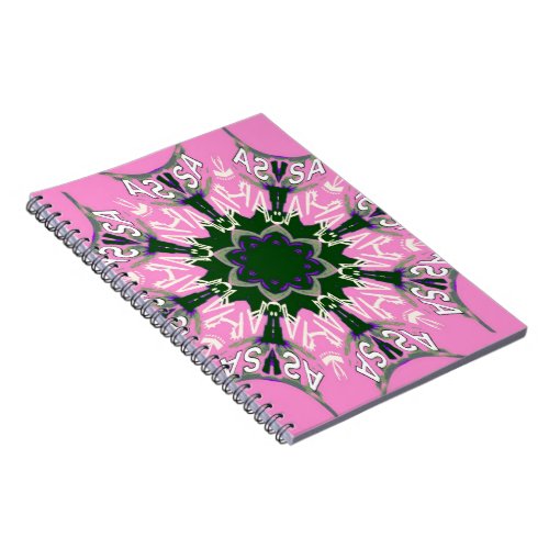 Black and pink Cute Floral Fashion design Notebook