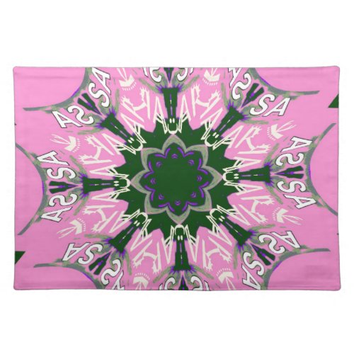 Black and pink Cute Floral Fashion design Placemat
