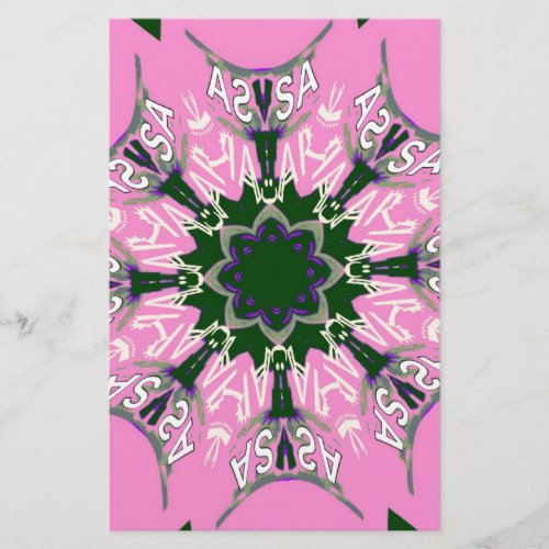 Black and pink Cute Floral Fashion design Stationery