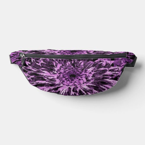 Black and Pink Dahlia Flower Fanny Pack