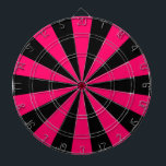 Black and Pink Dartboard With Darts<br><div class="desc">The black portion of this design stays,  leaving you free to change the background color.</div>