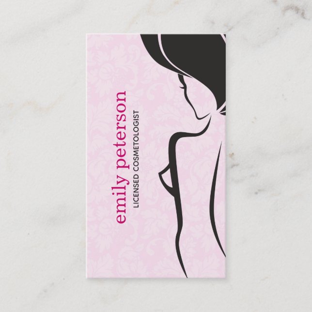 Black And Pink Design Business Card (Front)
