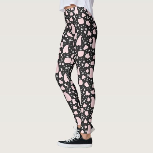 Black and Pink  Design Leggings