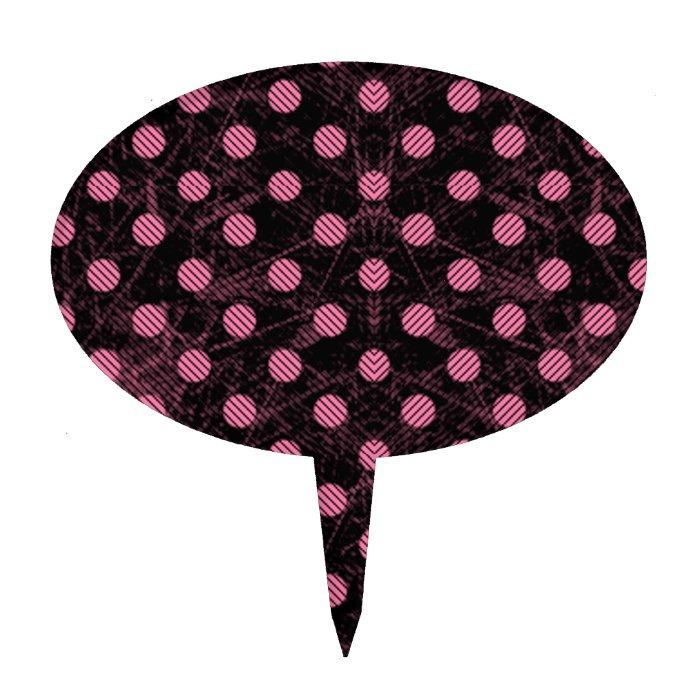 Black and pink distressed polka dot pattern. cake picks