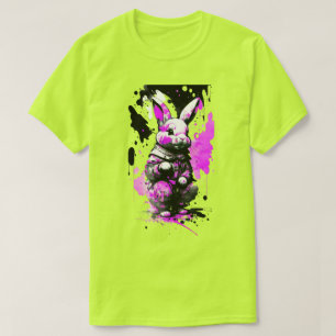 Black and Pink Easter Bunny Holiday T-Shirt