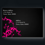 Black and Pink Envelope<br><div class="desc">This beautiful black and pink envelope offers regency style ornamental design. The flap features an extra design with a star.</div>