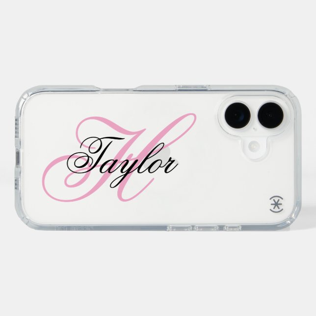 Black and Pink Fancy Monogram Speck iPhone Case (Horz)