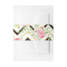 Black and Pink Floral Belly Band