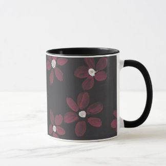 Black and Pink Floral Mug