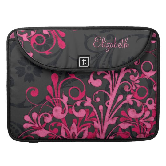 Black and Pink Floral Rickshaw Laptop Sleeve