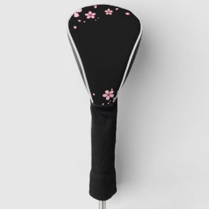 Black And Pink Flowers Golf Head Cover