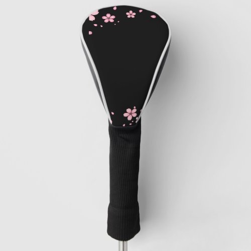 Black And Pink Flowers  Golf Head Cover