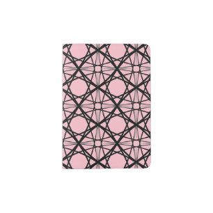 Black and Pink Geometric Art Passport Holder