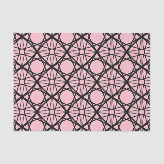Black and Pink Geometric Art Tissue Paper (Front)