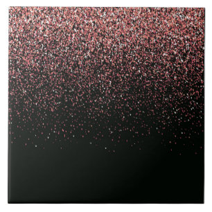 Black and Pink Glitter Ceramic Tile