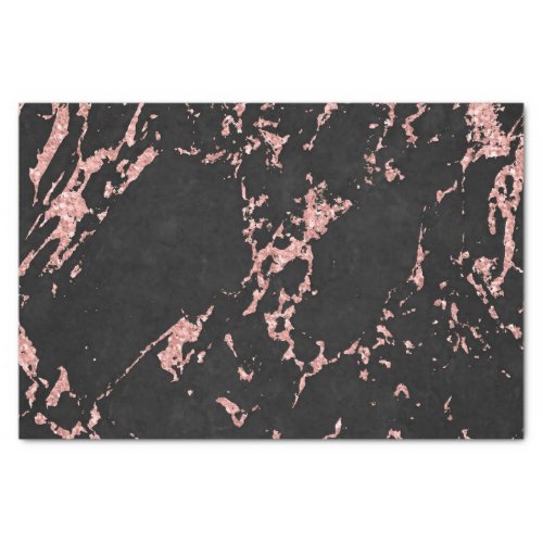 Black And Pink Glitter Marble Stone Tissue Paper