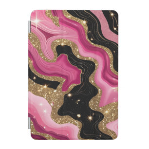 Black and pink Gold Agate iPad Mini Cover