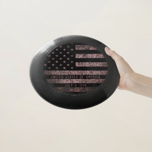 Black and Pink Grunge Vintage American Flag Wham_O Frisbee