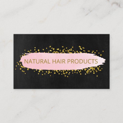 Black And Pink Handmade Natural Hair Products Business Card