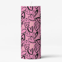 Black and Pink Hearts and Love Messages