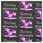 BLACK AND PINK I LOVE CHEERLEADING FABRIC