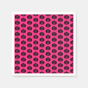 Black and Pink Jack o Lanterns Napkins