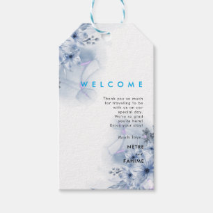 Black and Pink Leaf Wedding Welcome Gift Tags