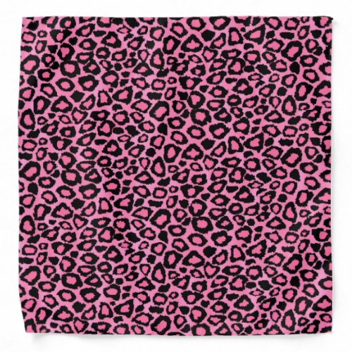 Black and Pink Leopard Animal Print Bandana