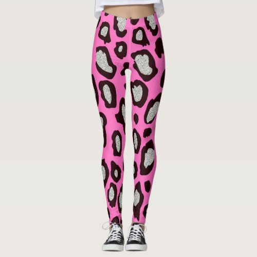 Black and Pink Leopard Gym Leggings