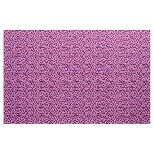 Black and Pink Leopard Print Fabric