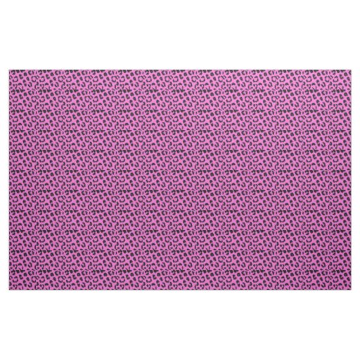 Black and Pink Leopard Print Fabric