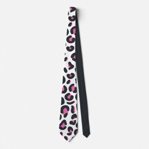 Black and pink leopard print tie