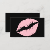 Black and Pink Lips Business Card (Front/Back)