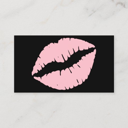 Customizable Black and Pink Lips Business Card Templates