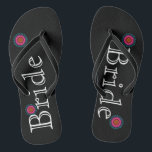 Black and Pink Lotus Flower Bride's Flip Flops<br><div class="desc">It is Black and Pink Lotus Flower Bride's Fun,  custom wedding flip flops.</div>