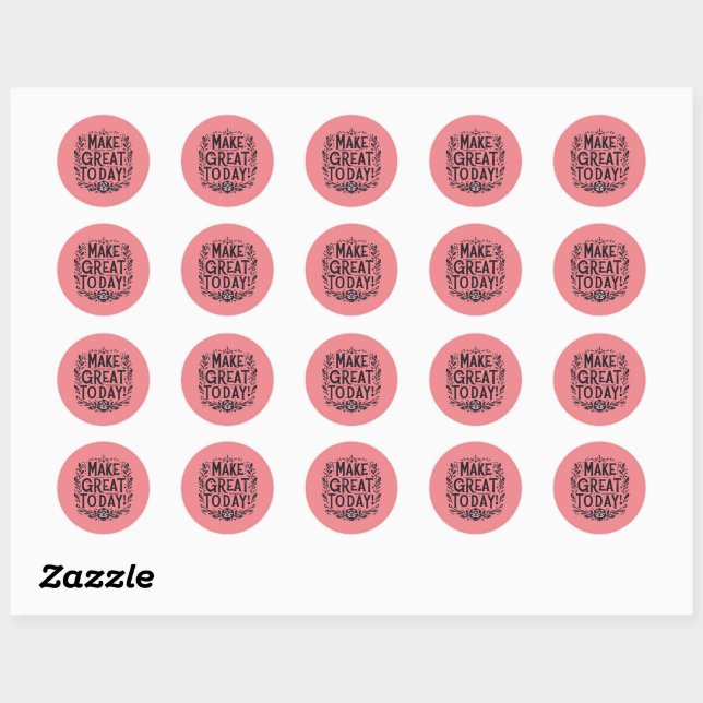 Black and Pink Make Great Today Sticker (Sheet)