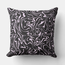 Black and Pink Marble Abstract Pattern Throw Pillo