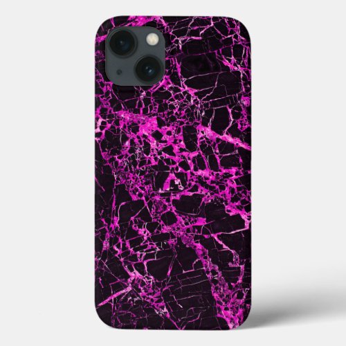 Black and Pink Marble Battery Charging iPhone 13 Case