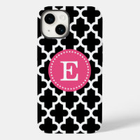 Black and Pink Modern Moroccan Monogram