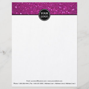 Black and Pink Modern Stationary Custom Monogram Letterhead