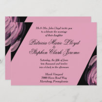 Black and Pink Modern Wedding Invitations