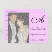 Black And Pink Monogram Save the Date Invitation (Front/Back)