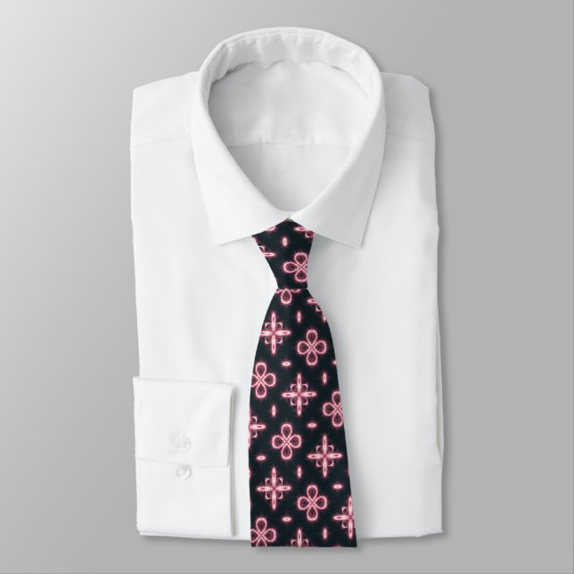 Black and Pink  Neck Tie (Tied)