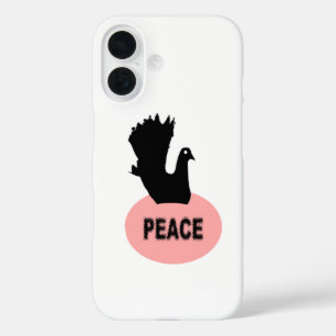 Black and Pink Peace Dove iPhone 16 Case