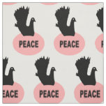 Black and Pink Peace Dove Patterned Craft Fabric