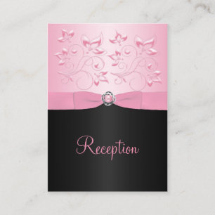 Black and Pink Pearl Loveknot Enclosure Card