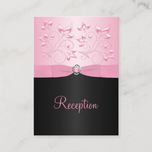 Black and Pink Pearl Loveknot Enclosure Card Business Card Template