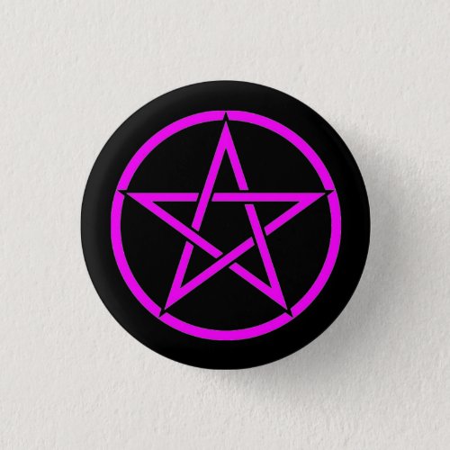 Black and Pink Pentacle Pentagram Button Badge